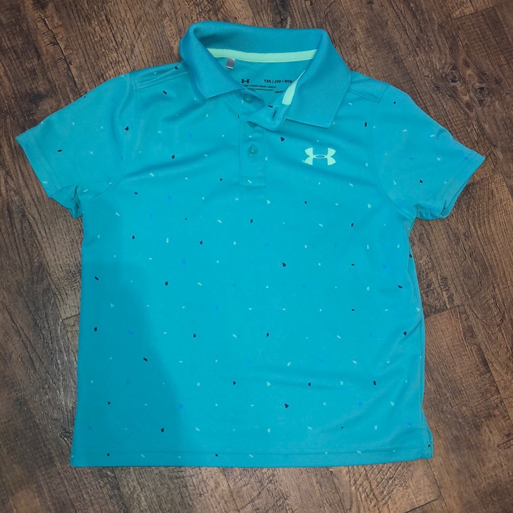 Teal green Boys Under Armour Polo Shirt Heat Gear
